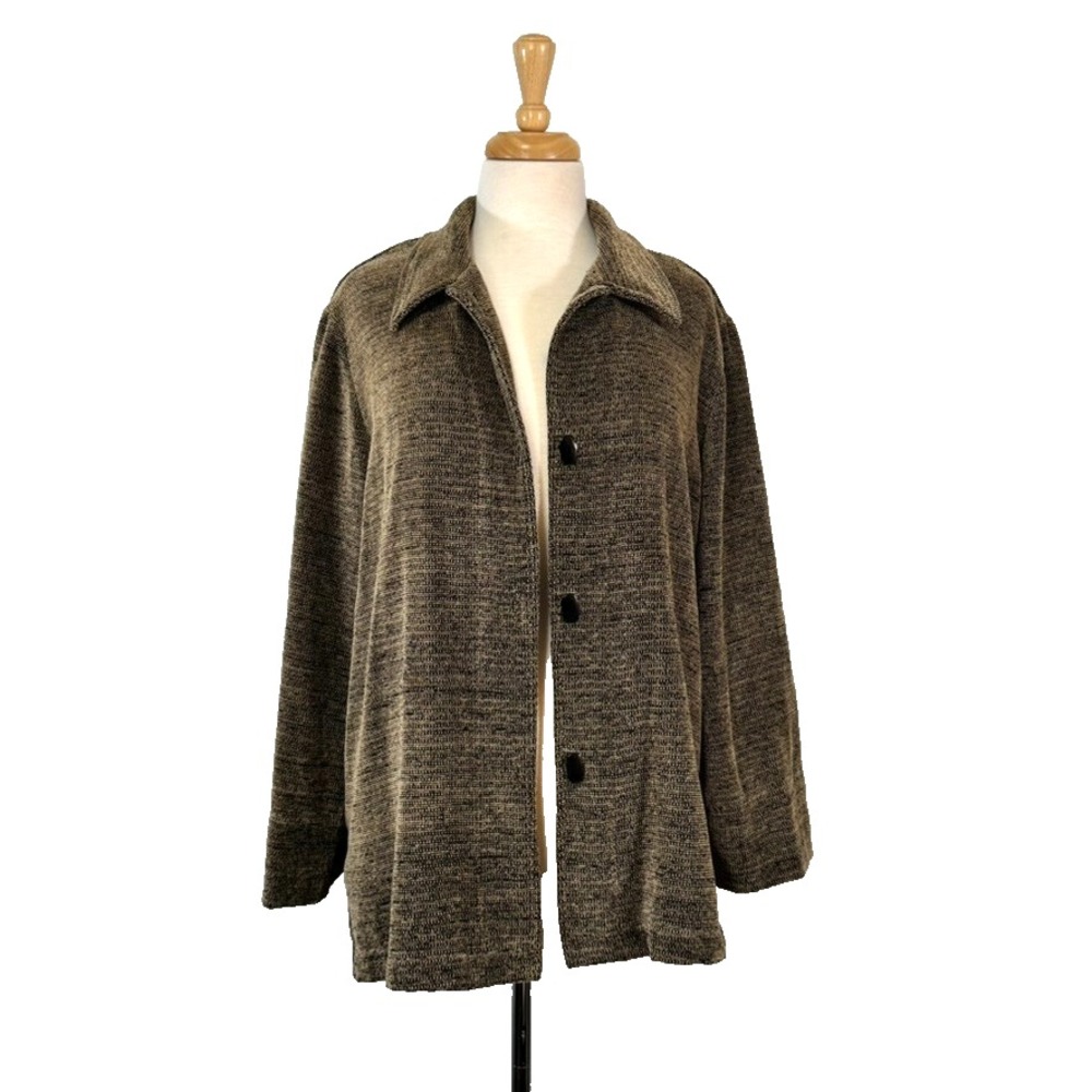 Sag Harbor VTG Light Jacket Brown Size 16 Button Up